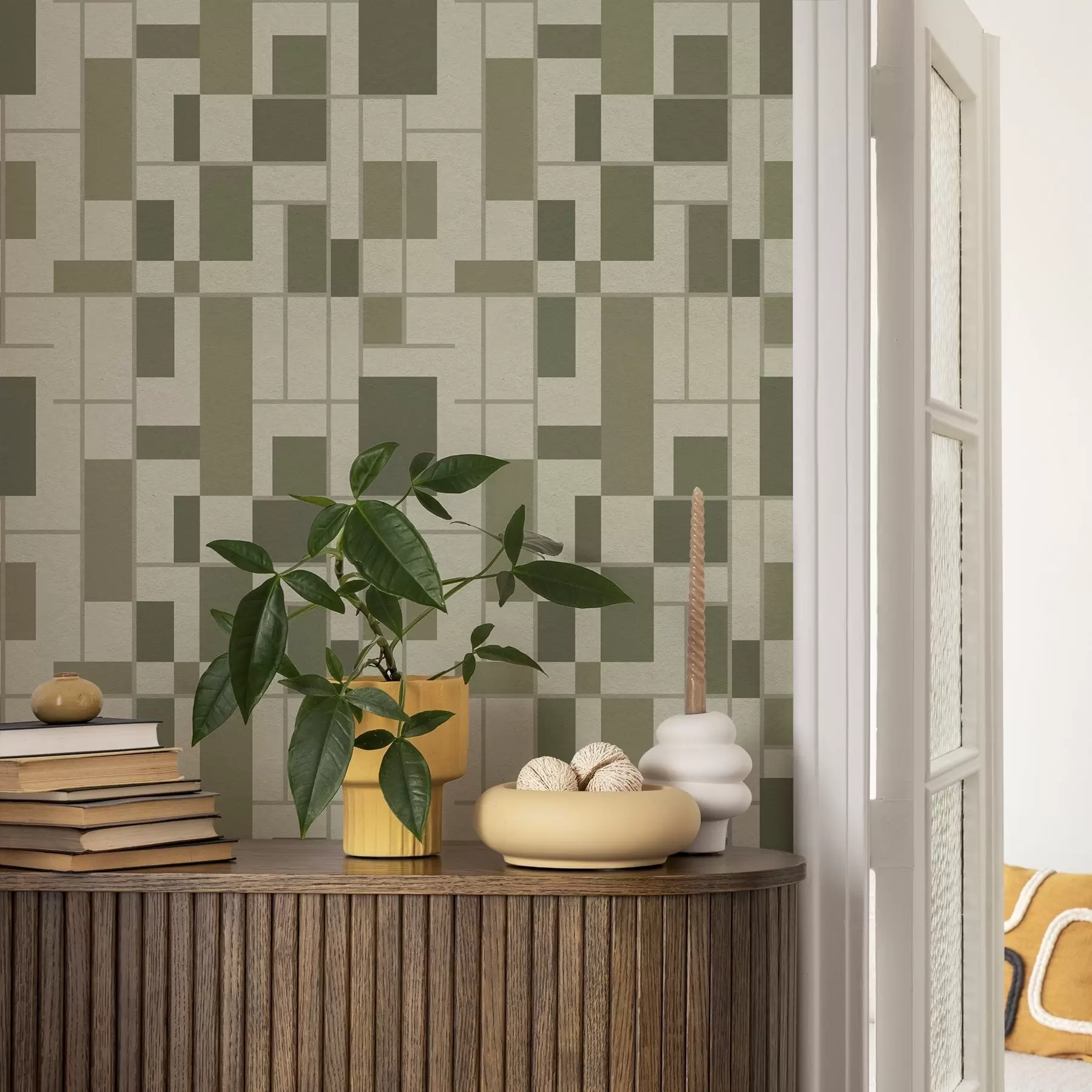 wall murals Геометријски узорак у нијансама зелене a00769
