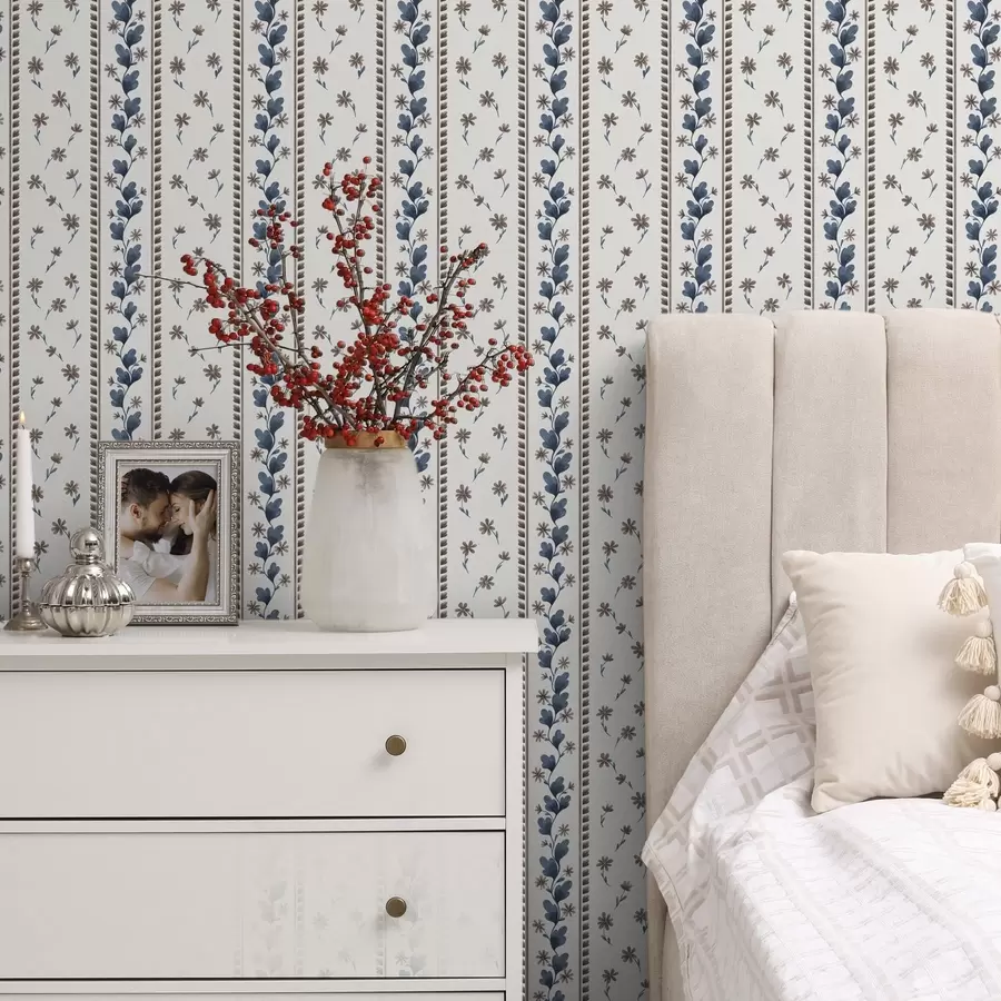 wall murals Вертикалне цветне пруге у плаво-смеђим нијансама a00811v2