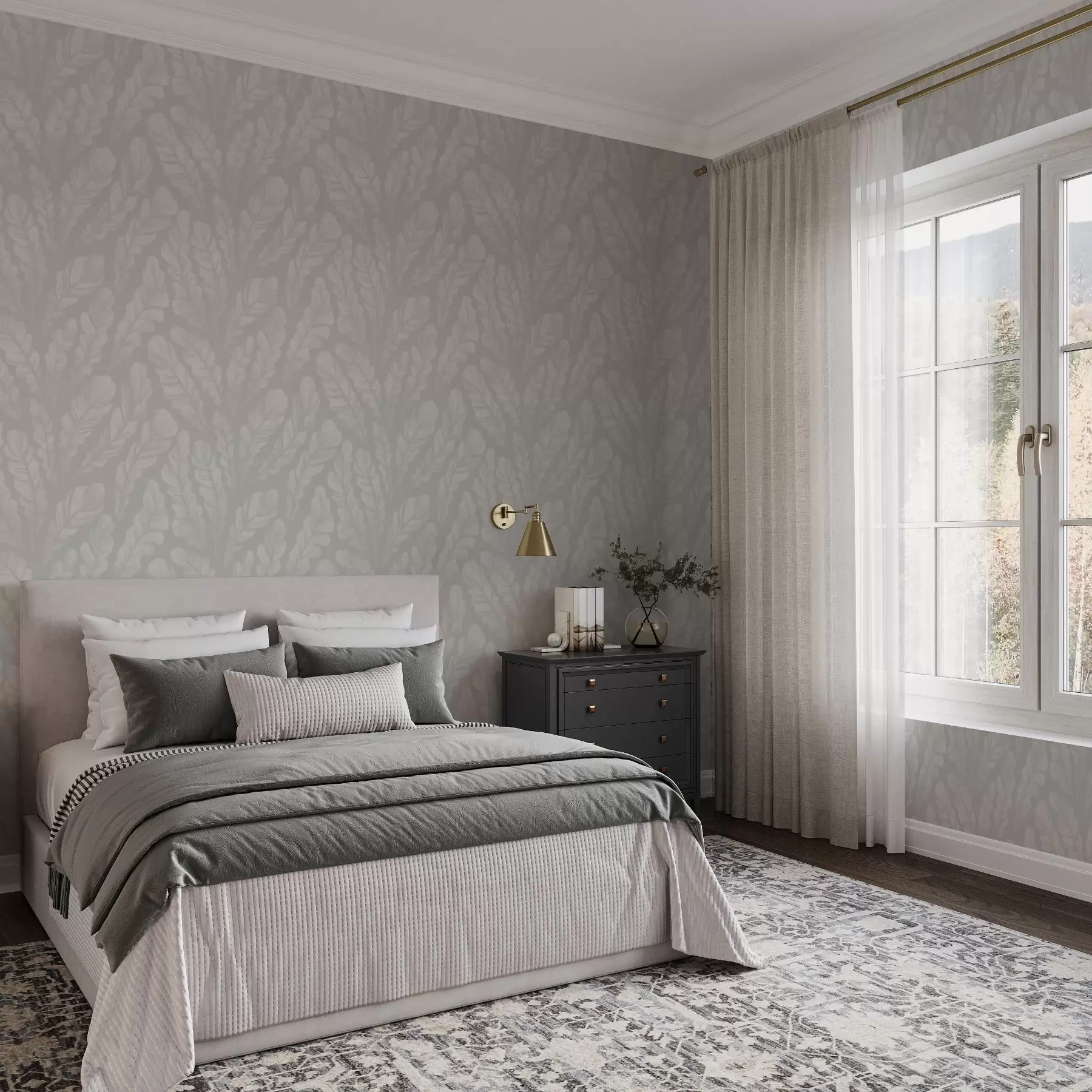 wall murals Велико перје у меким сивим нијансама a00839