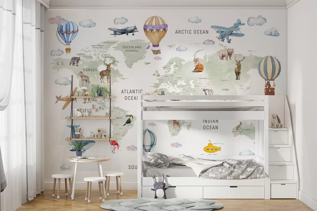 wall murals Zeleni atlas na engleskom c00001en