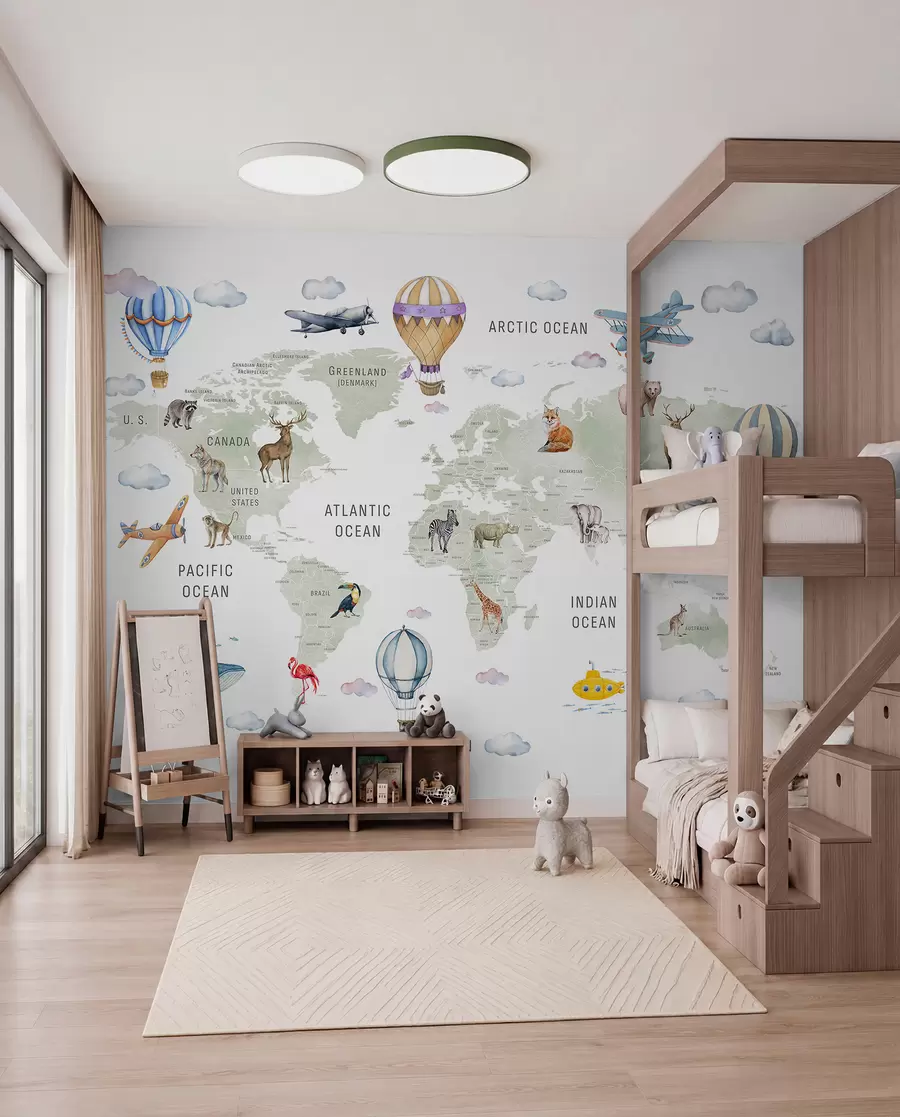 wall murals Zeleni atlas na engleskom c00001en