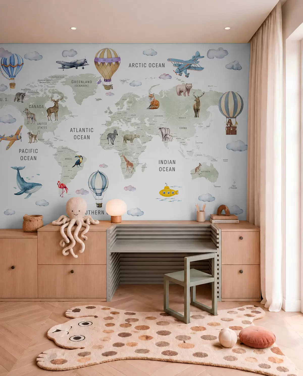 wall murals Zeleni atlas na engleskom c00001en