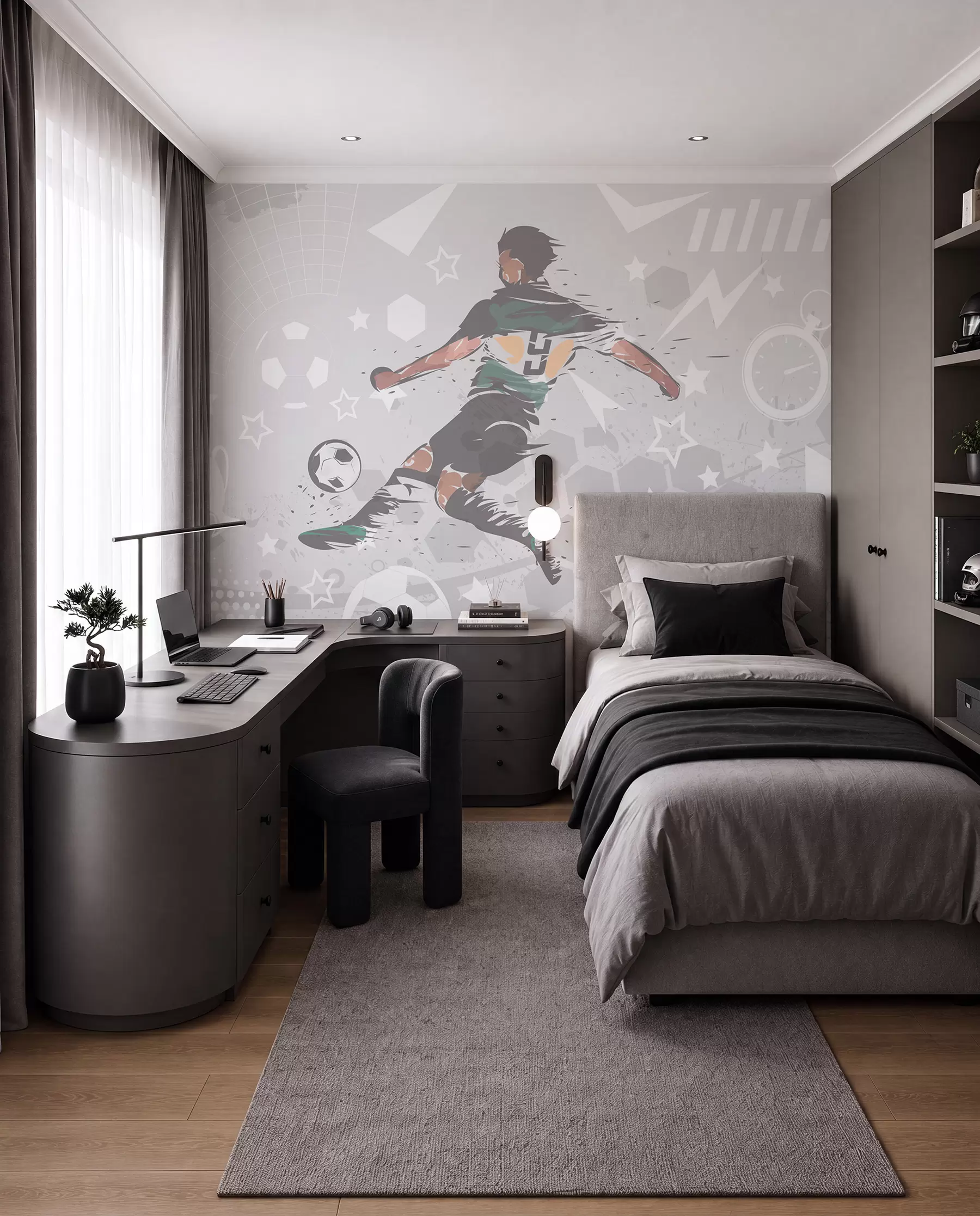 wall murals Fudbal u zelenom mastilu w04763