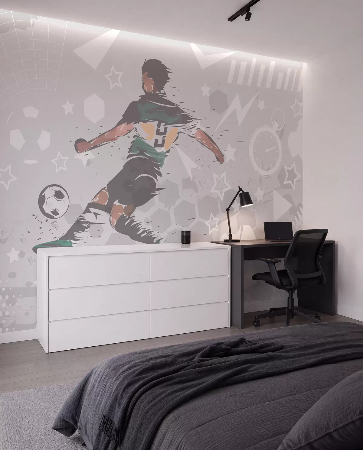 wall murals Fudbal u zelenom mastilu w04763