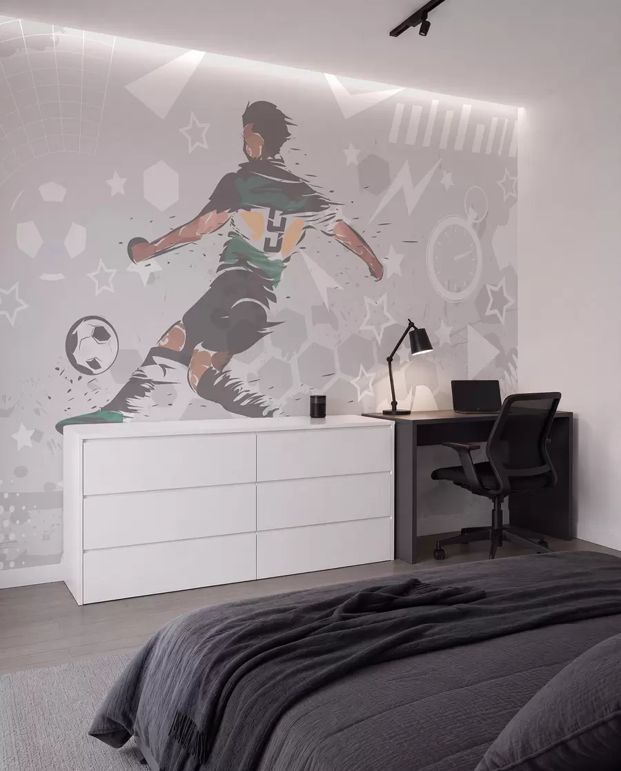 wall murals Fudbal u zelenom mastilu w04763