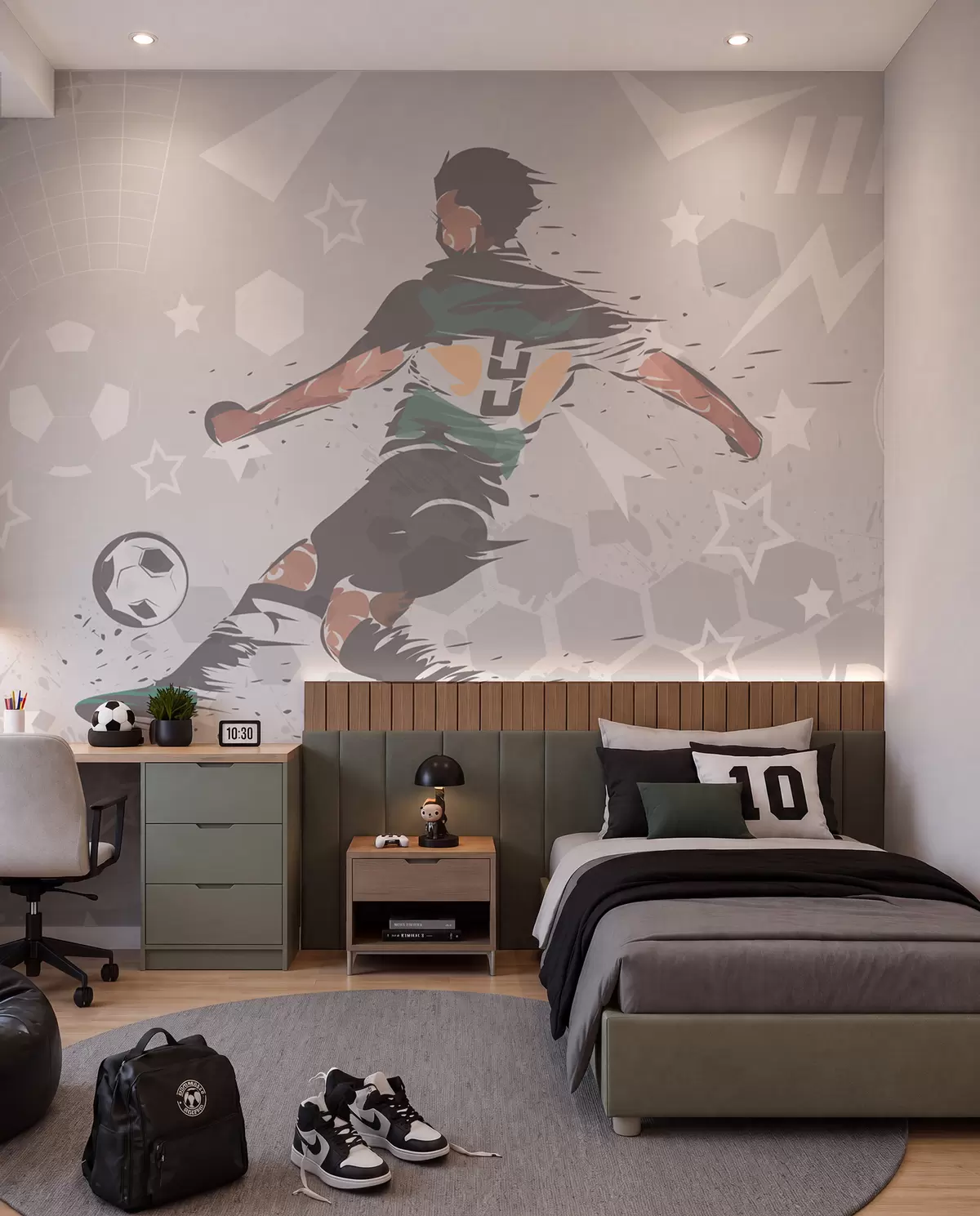 wall murals Fudbal u zelenom mastilu w04763