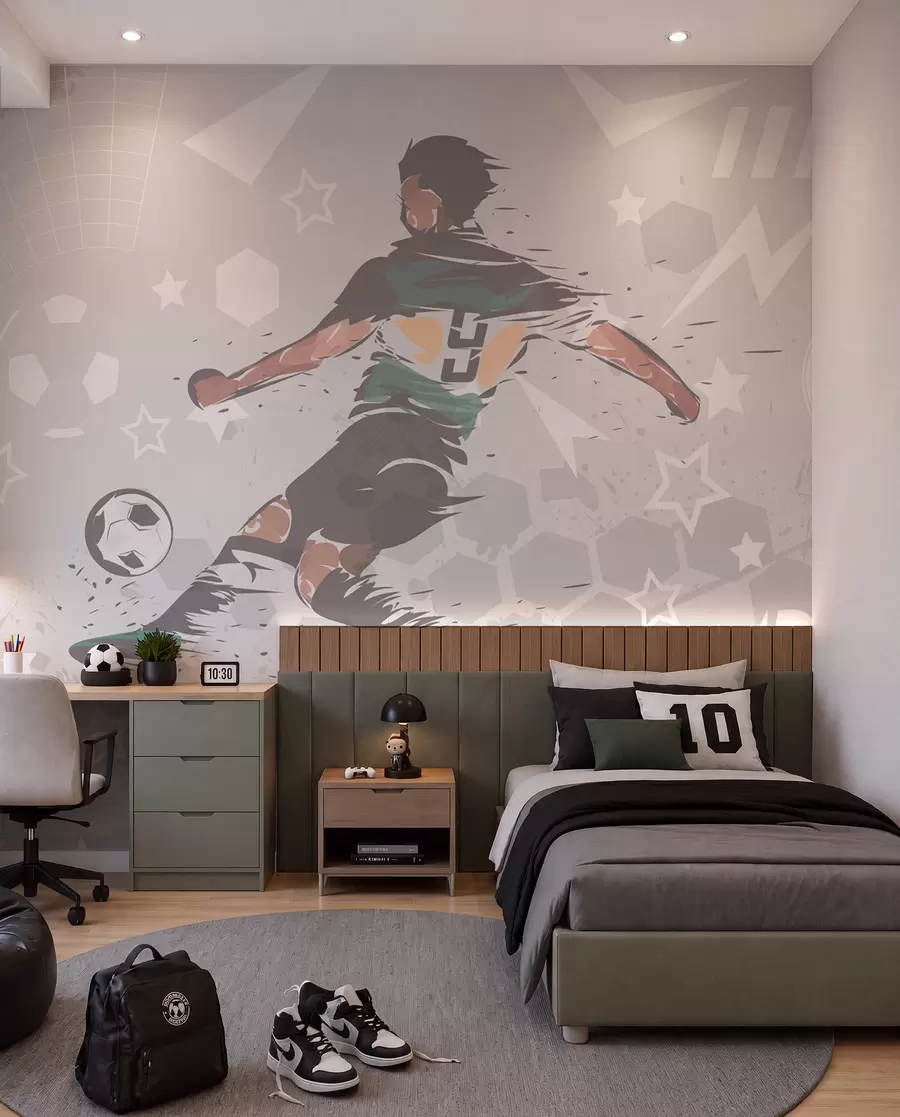 wall murals Fudbal u zelenom mastilu w04763