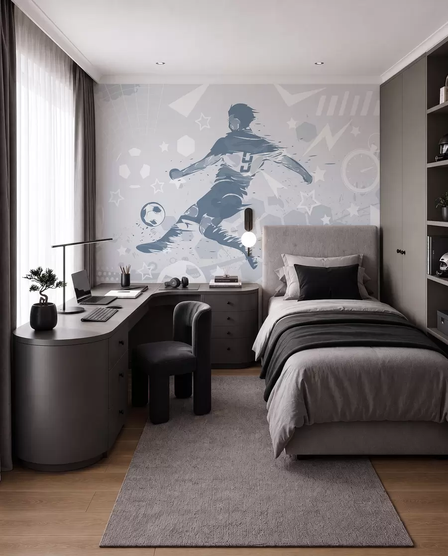 wall murals Fudbal plavim mastilom w04763v1