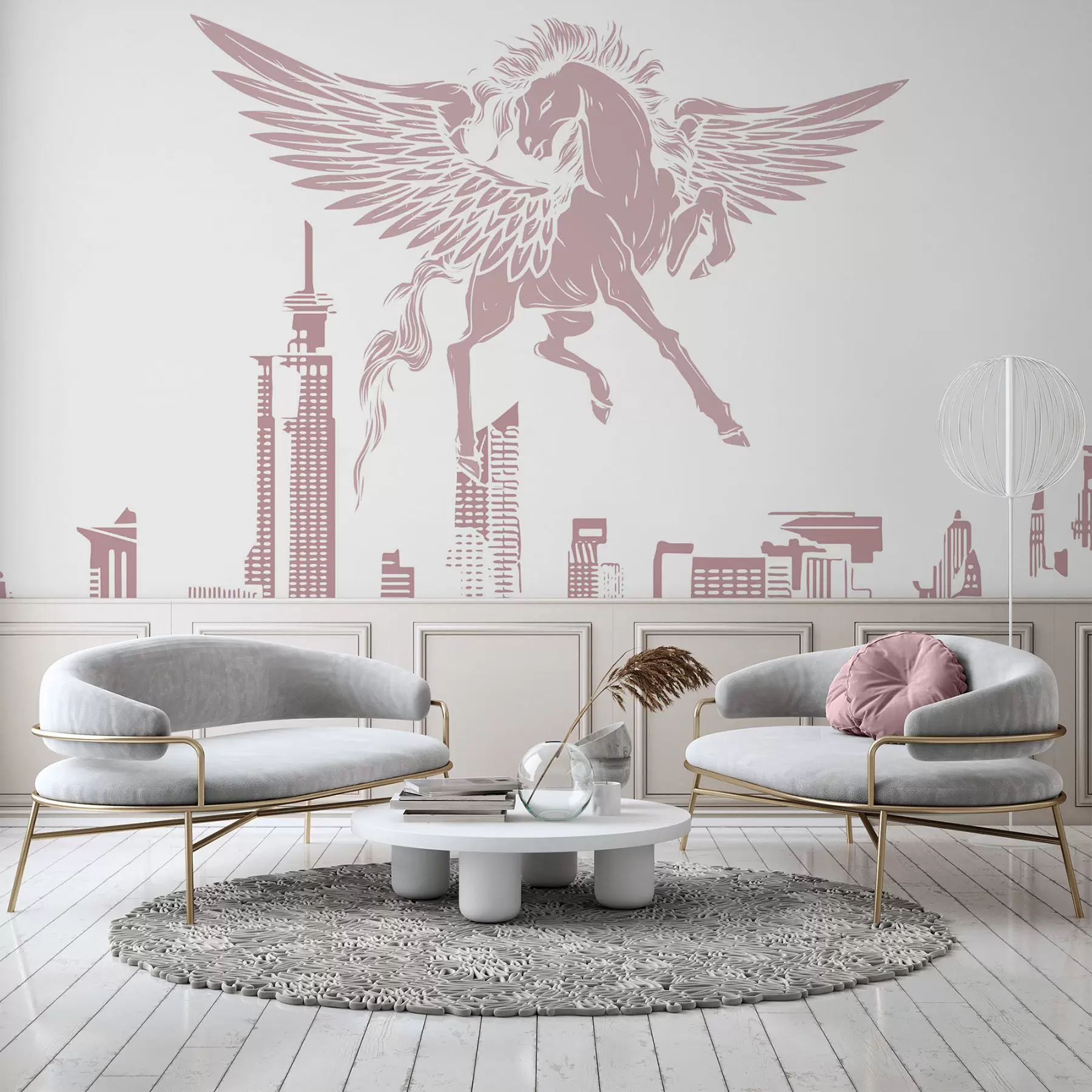 wall murals Пегаз изнад града w04777