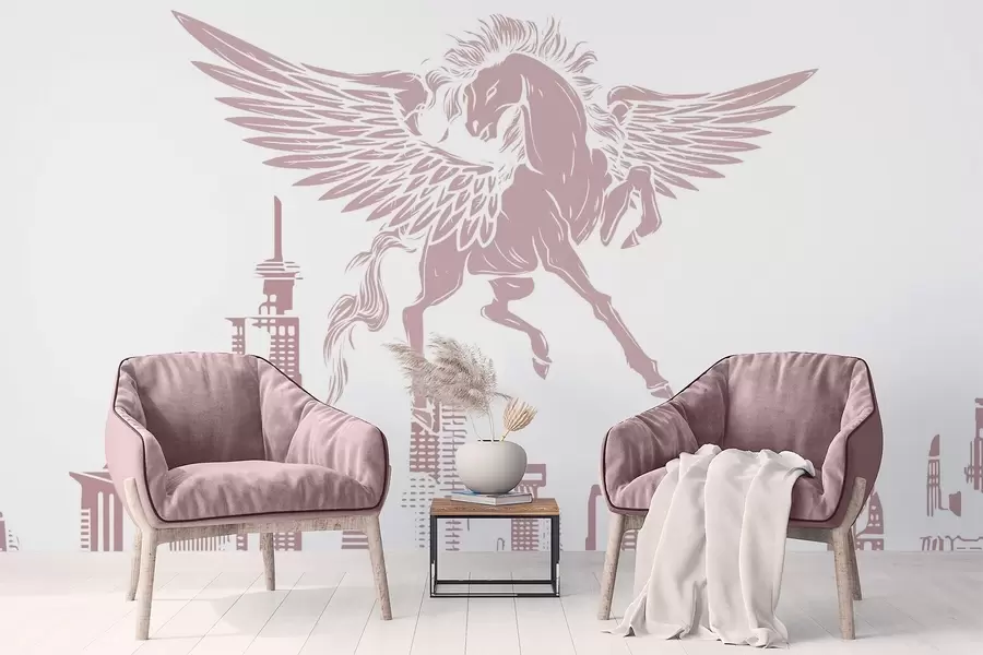 wall murals Пегаз изнад града w04777