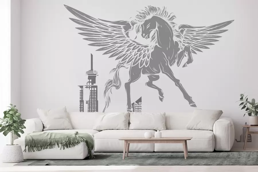 wall murals Пегаз изнад града w04777v2