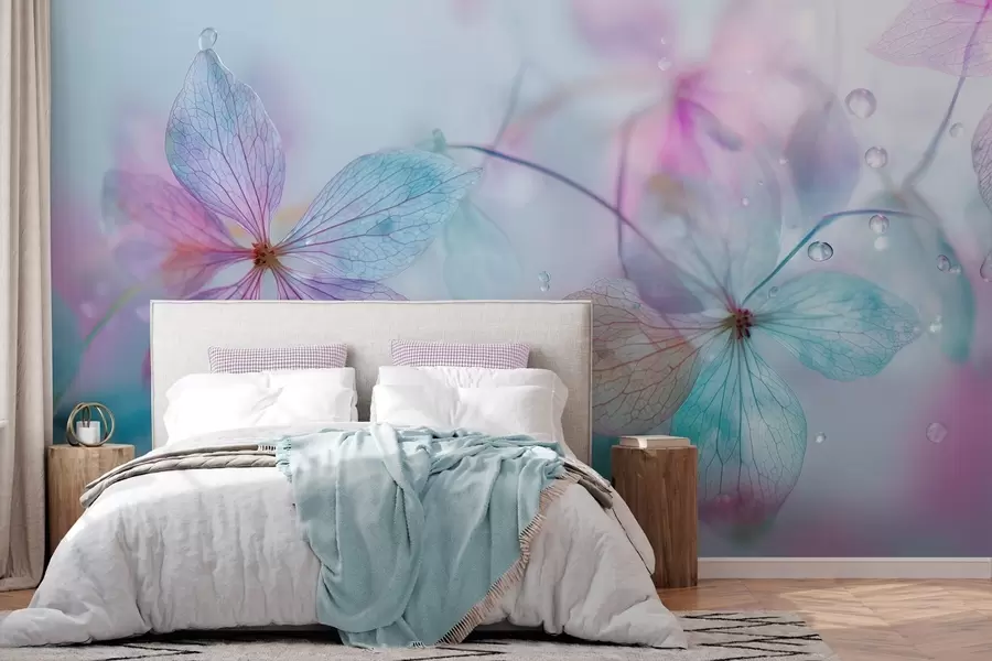 wall murals нежно цвеће са венама под водом w04809