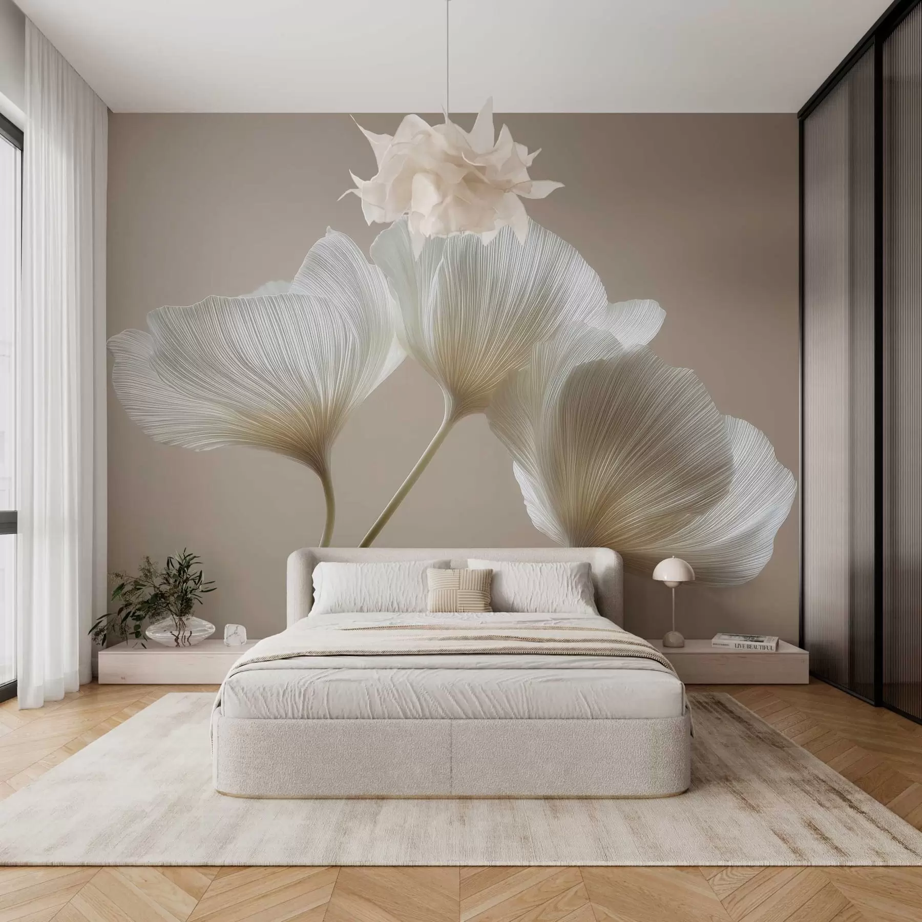 wall murals три нежна цвета на беж позадини w04810