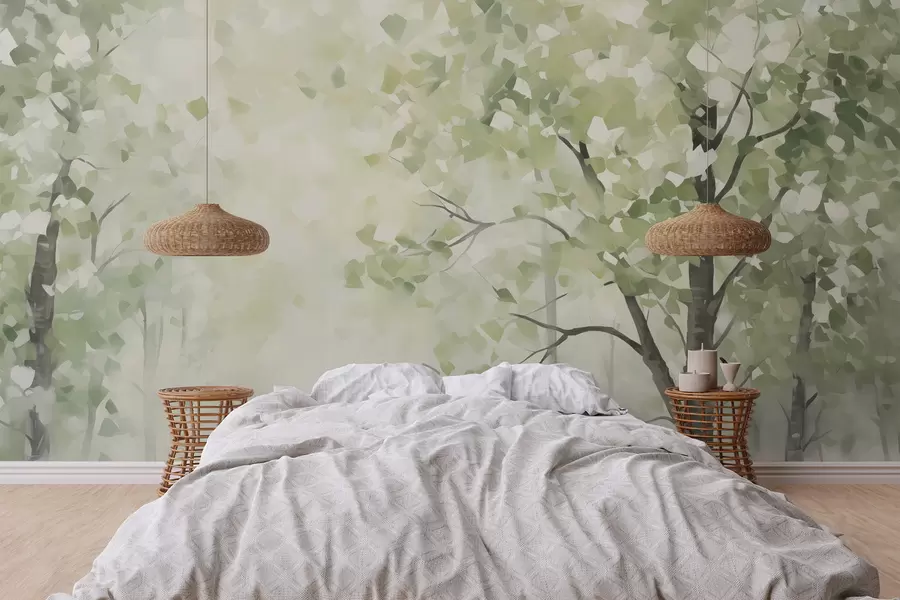 wall murals Апстрактно дрвеће имитација сликарства w04781