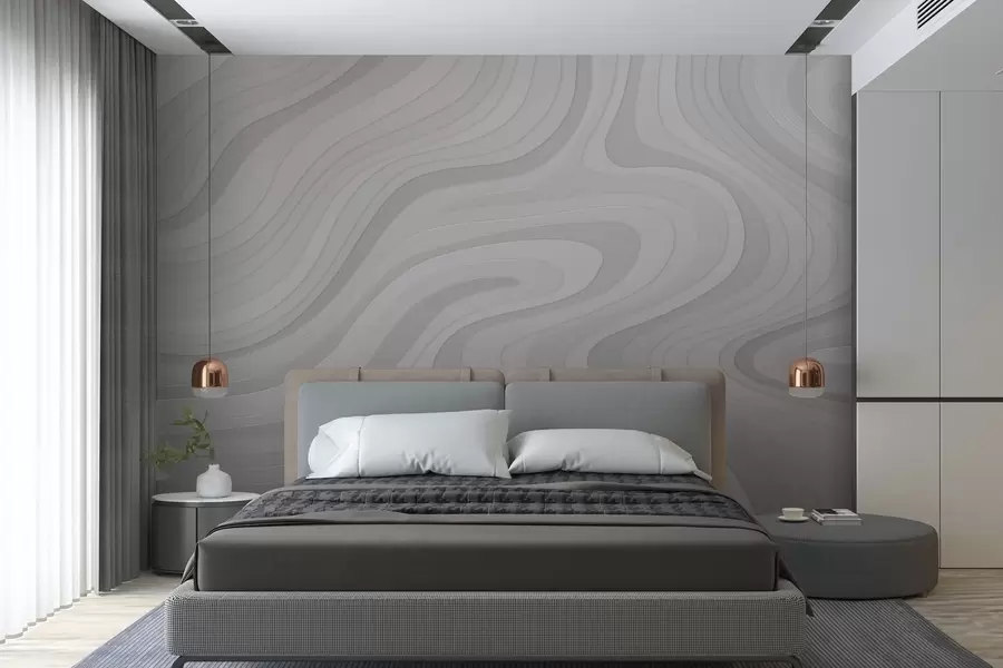 wall murals апстрактни таласи у сивим тоновима w04813v1