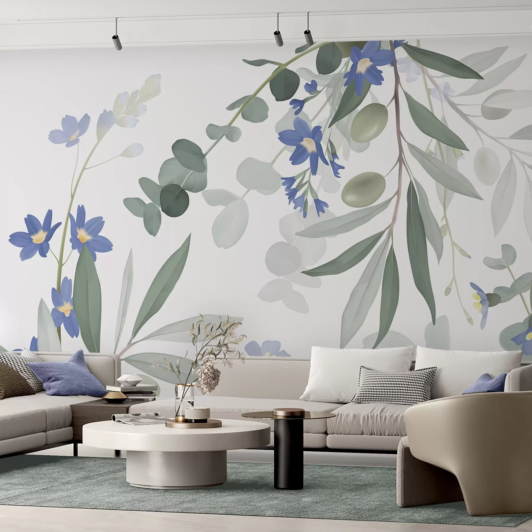 wall murals Гране и цветови еукалиптуса w04821