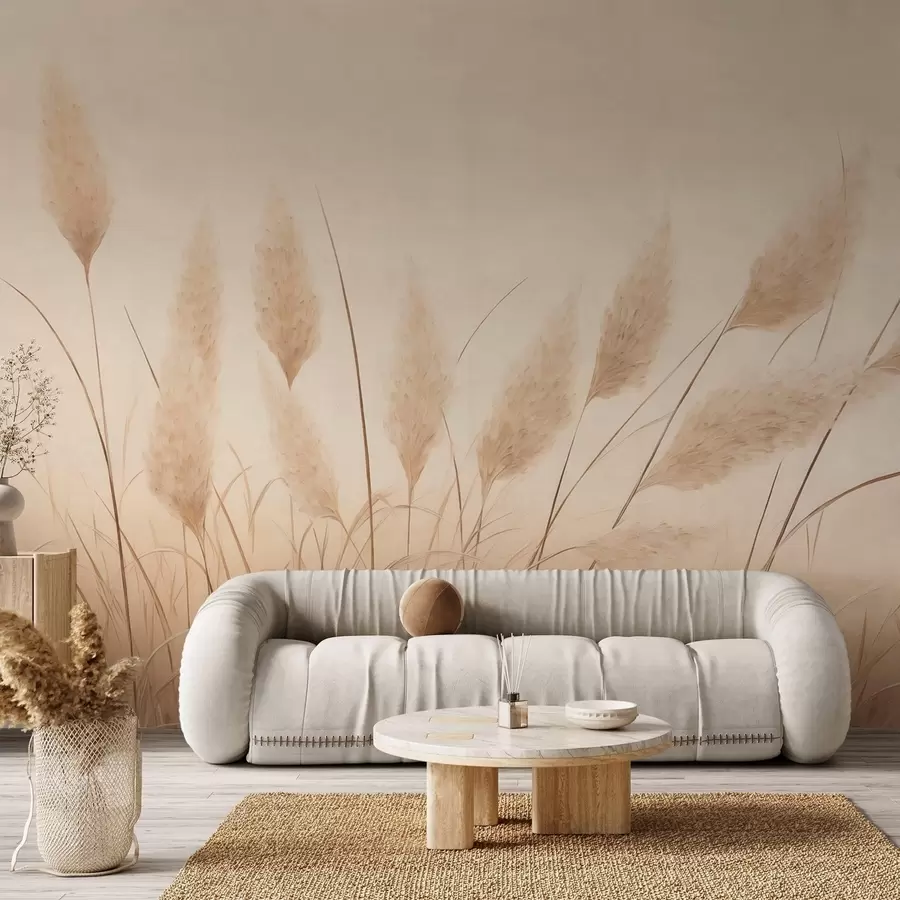 Тапете на зиду Мекана беж пампас трава на пољу w09324у Црној Гори – Uwalls wall murals Мекана беж пампас трава на пољу w09324