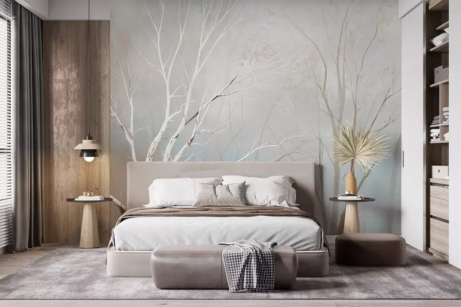 wall murals Лагане гране у јутарњој магли у пастелним тоновима w09447