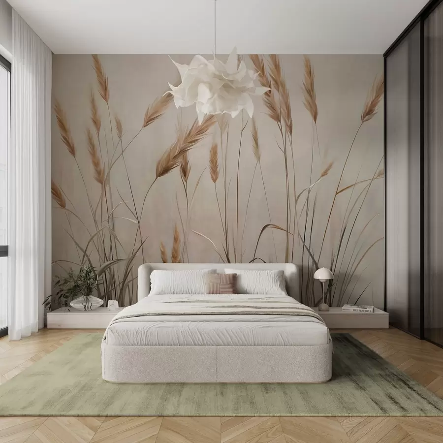 Тапете на зиду Пшенично текстурирано поље са жутим класјевима зрна, беж позадина, природно осветљење, топли тонови, детаљни потези четкицом w09493у Црној Гори – Uwalls wall murals Пшенично текстурирано поље са жутим класјевима зрна, беж позадина, природно осветљење, топли тонови, детаљни потези четкицом w09493