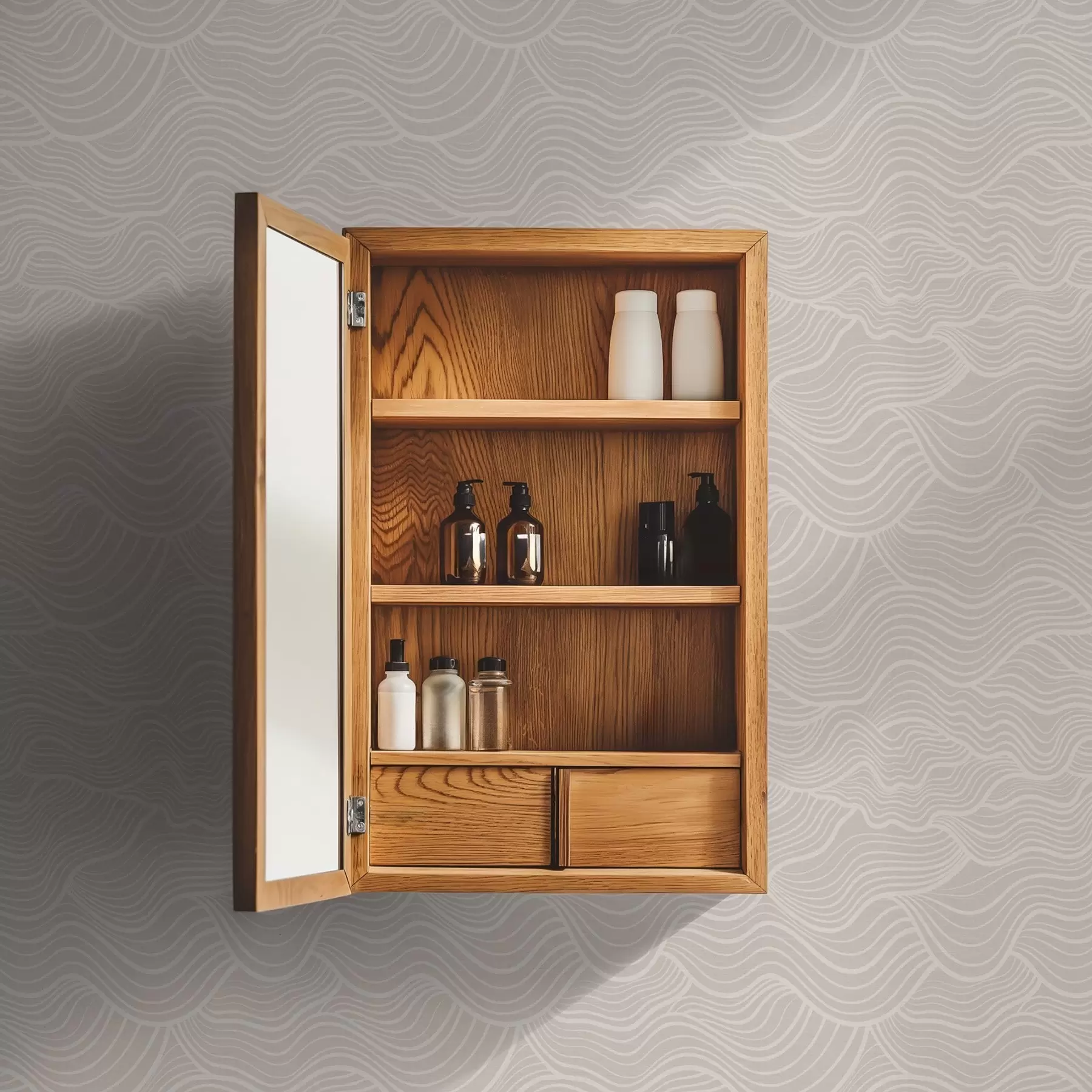 wall murals Таласасте линије у тону на топлој беж боји a00681v1