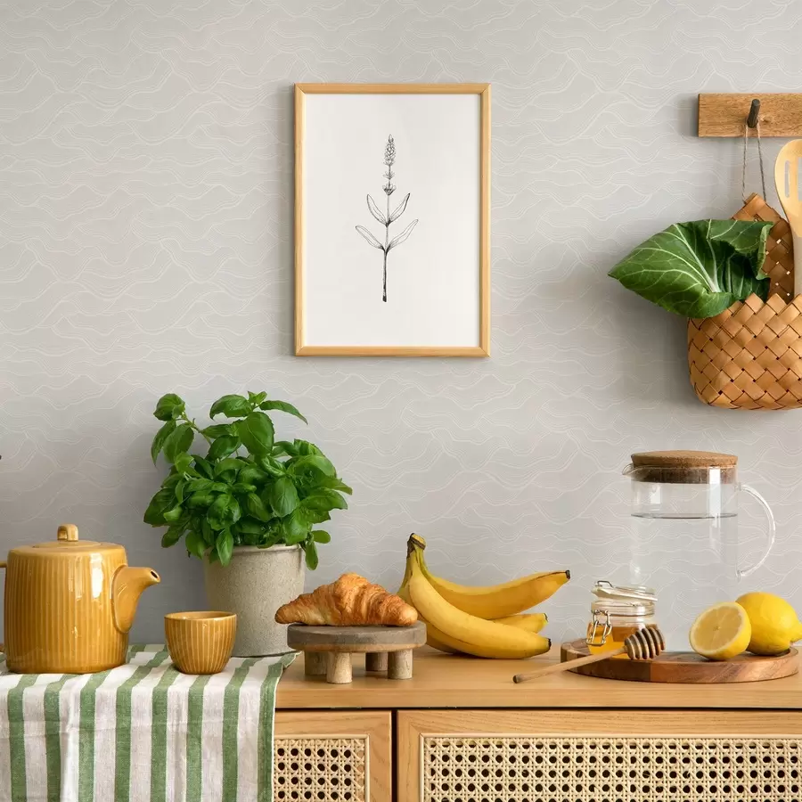 wall murals Светлосни таласи, скоро бели рељеф, минимално a00682v2