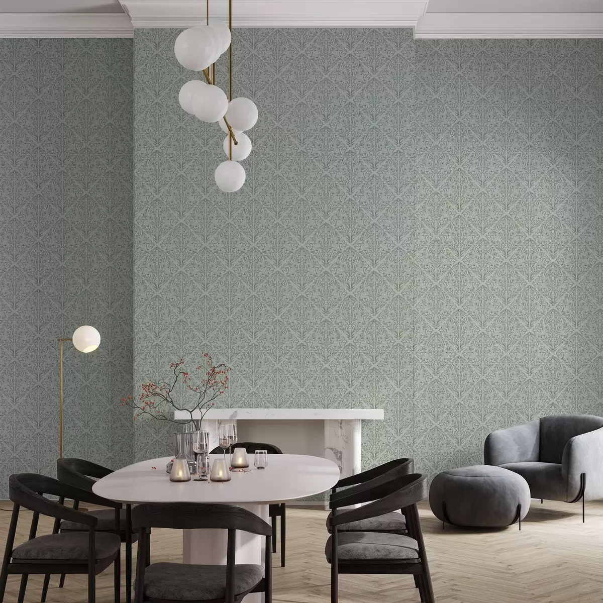 Позадина Чипкасти изданци на пастелно зеленој, нежна дубина a00815v3