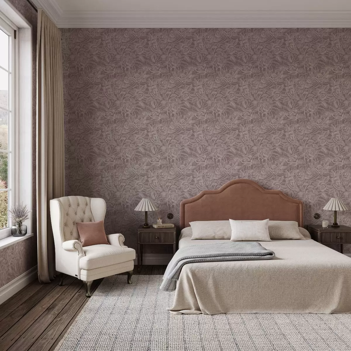 Позадина Гравиране руже на дубоко сиво-смеђој боји a00841