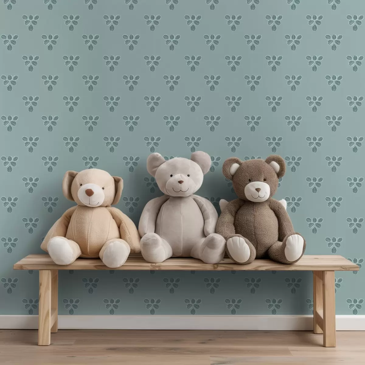 Позадина Мало понављање: трио листова на хладно плавој боји a00848v1