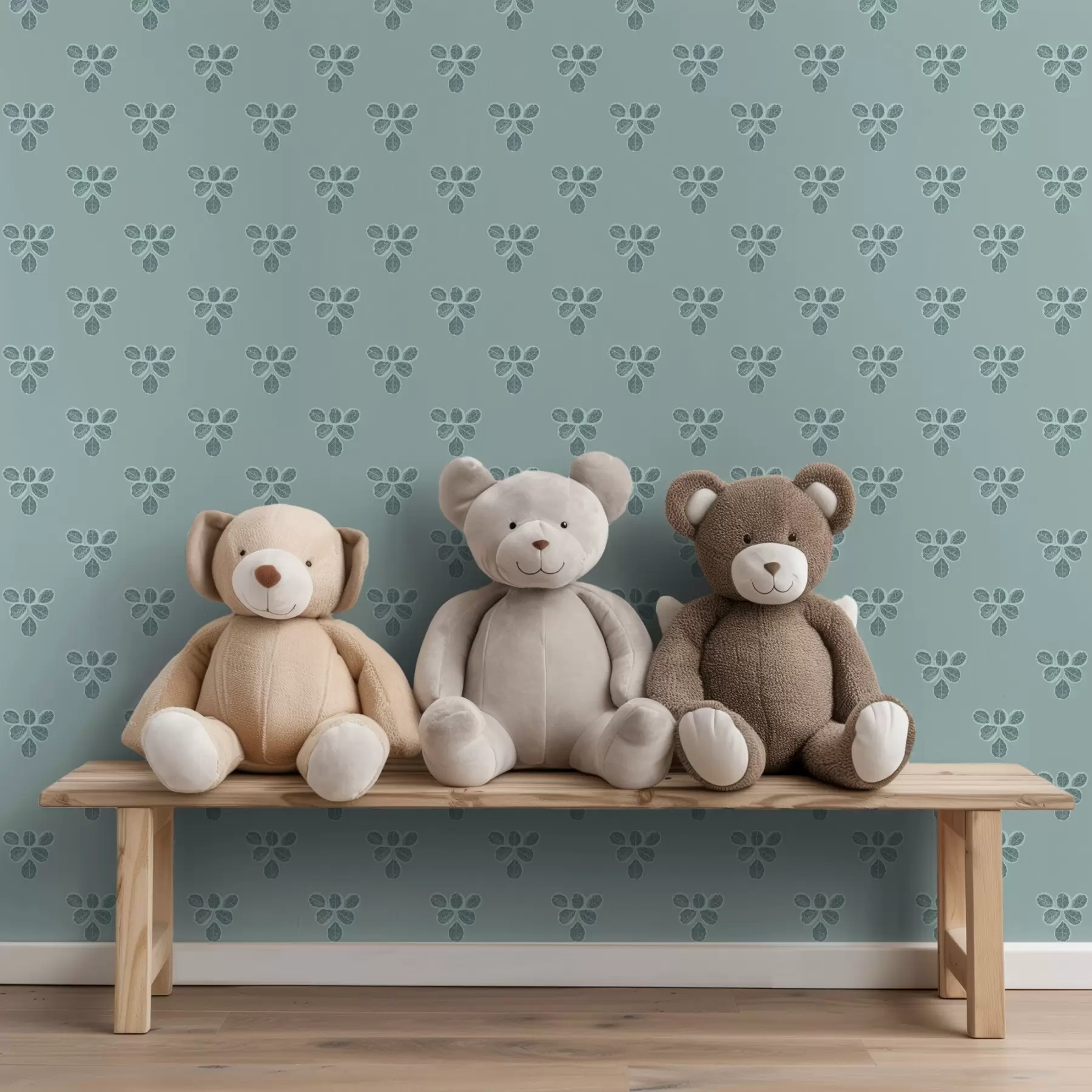 wall murals Мало понављање: трио листова на хладно плавој боји a00848v1