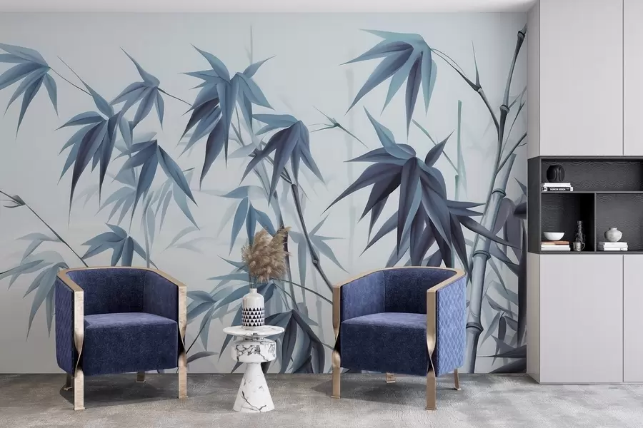 wall murals Бамбус на светлој акварелној позадини w04834v2