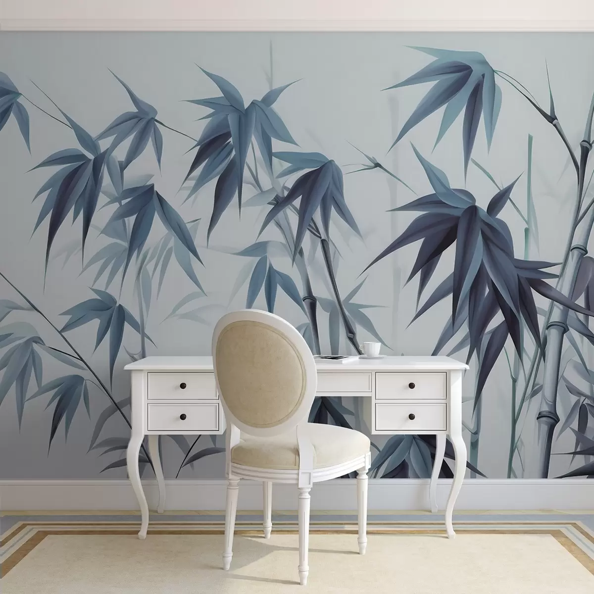 wall murals Бамбус на светлој акварелној позадини w04834v2