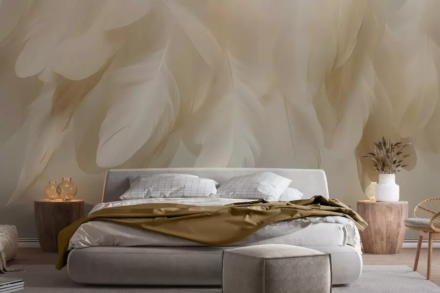 wall murals Бујно и нежно висеће перје у умирујућим тоновима w04842