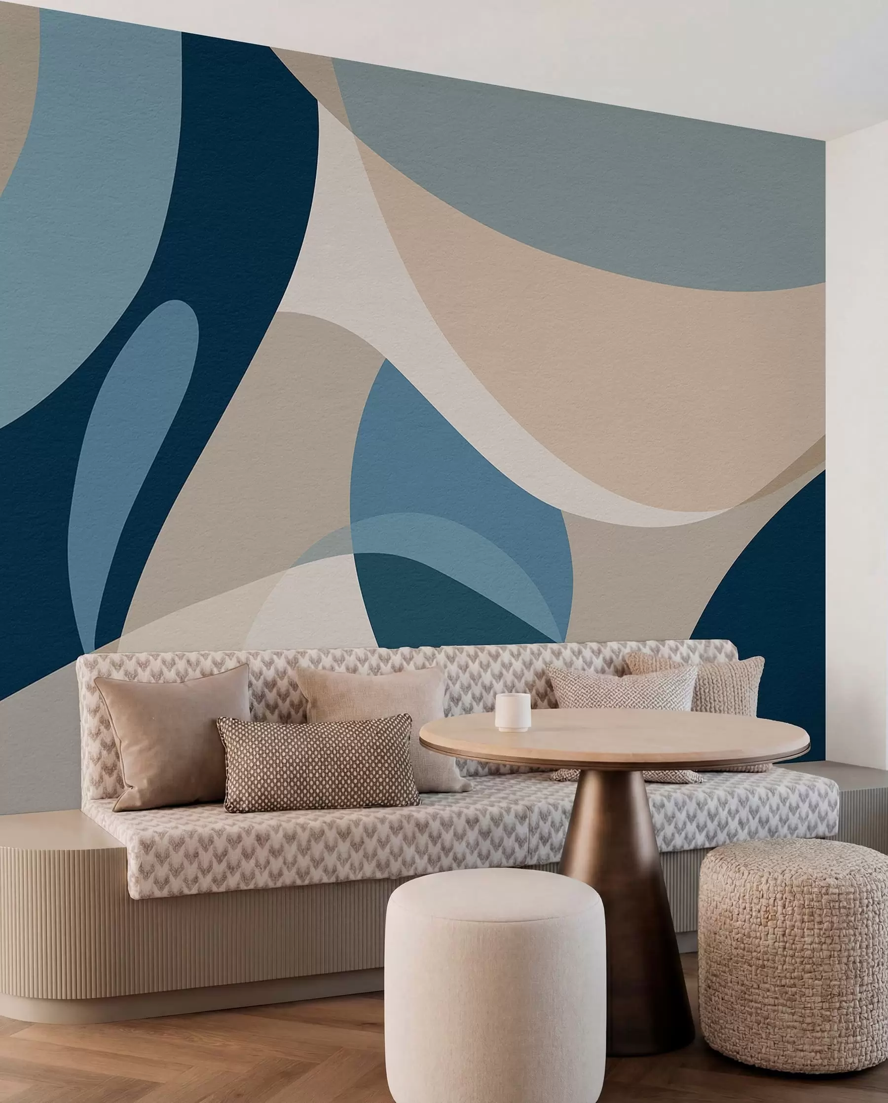 wall murals Plave krive u ravnoteži w04843