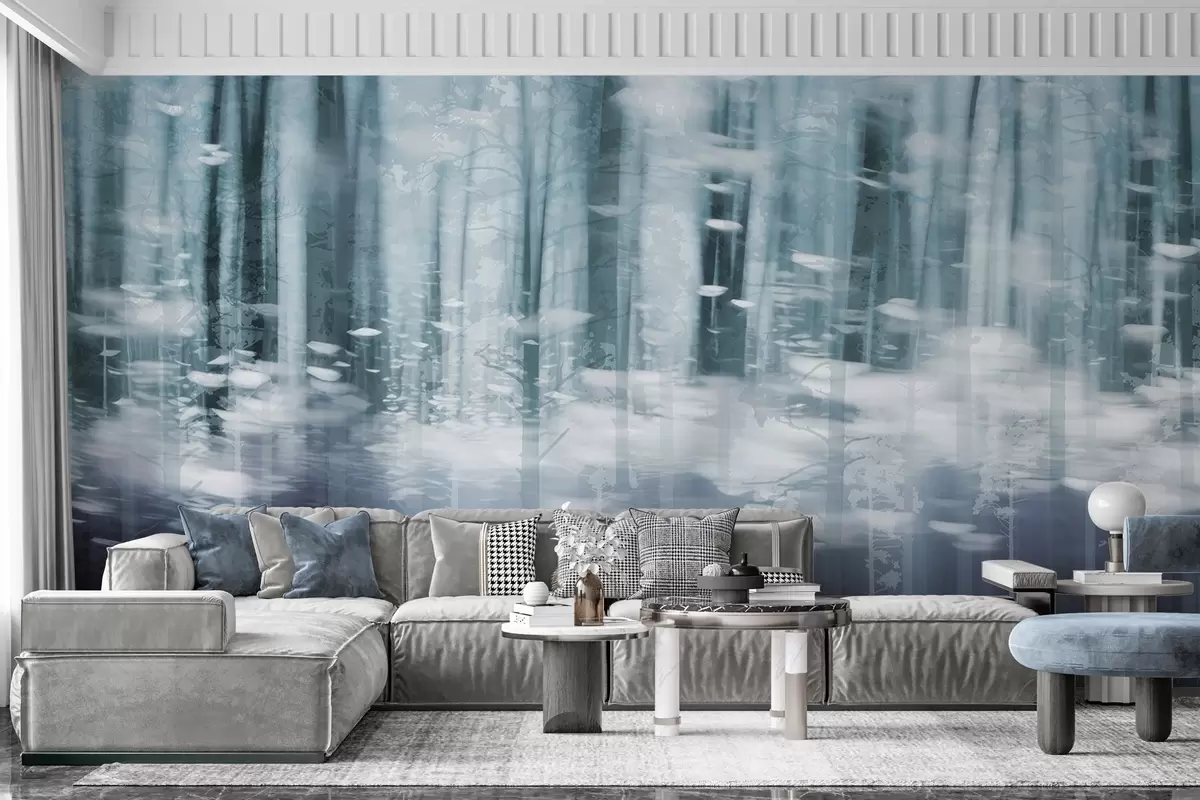 wall murals Стилизована стабла дрвећа у пастелним бојама w04844v1