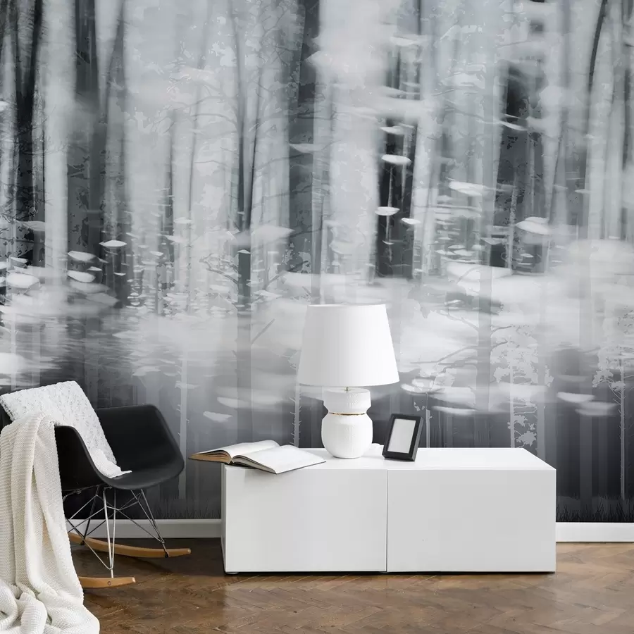 wall murals Стилизована стабла дрвећа у пастелним бојама w04844v2