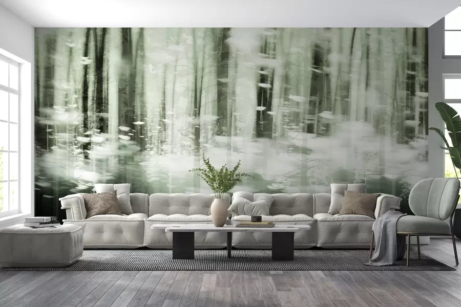 wall murals Стилизована стабла дрвећа у пастелним бојама w04844v3
