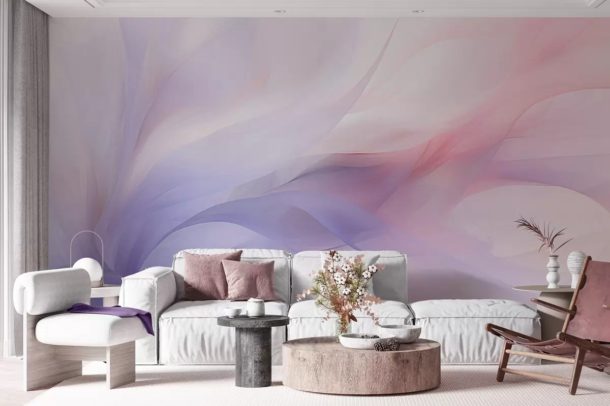 Тапете на зиду Меки апстрактни таласи у плавим и ружичастим тоновима w09508у Црној Гори – Uwalls wall murals Меки апстрактни таласи у плавим и ружичастим тоновима w09508