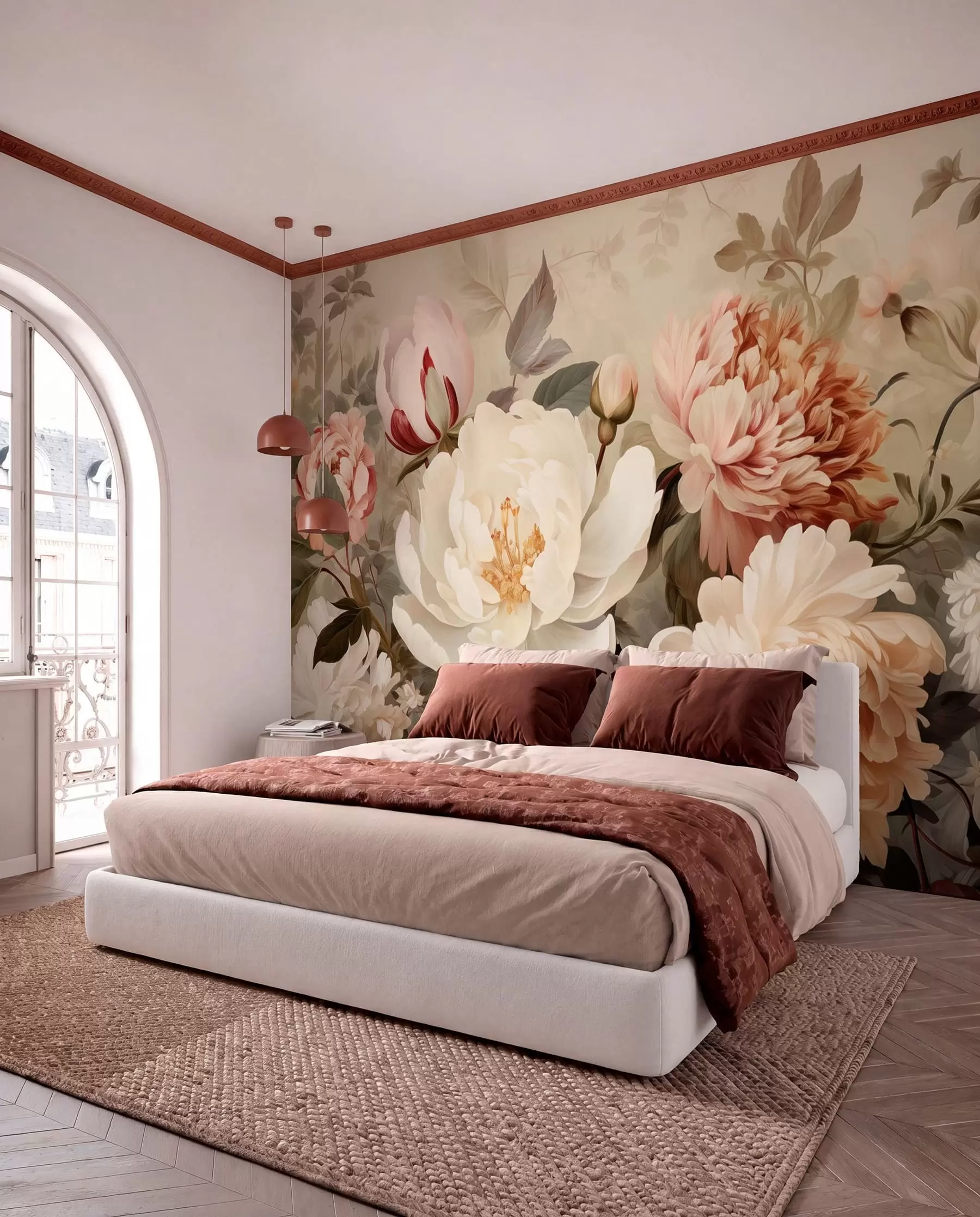 wall murals Buket u ružičastom w09350