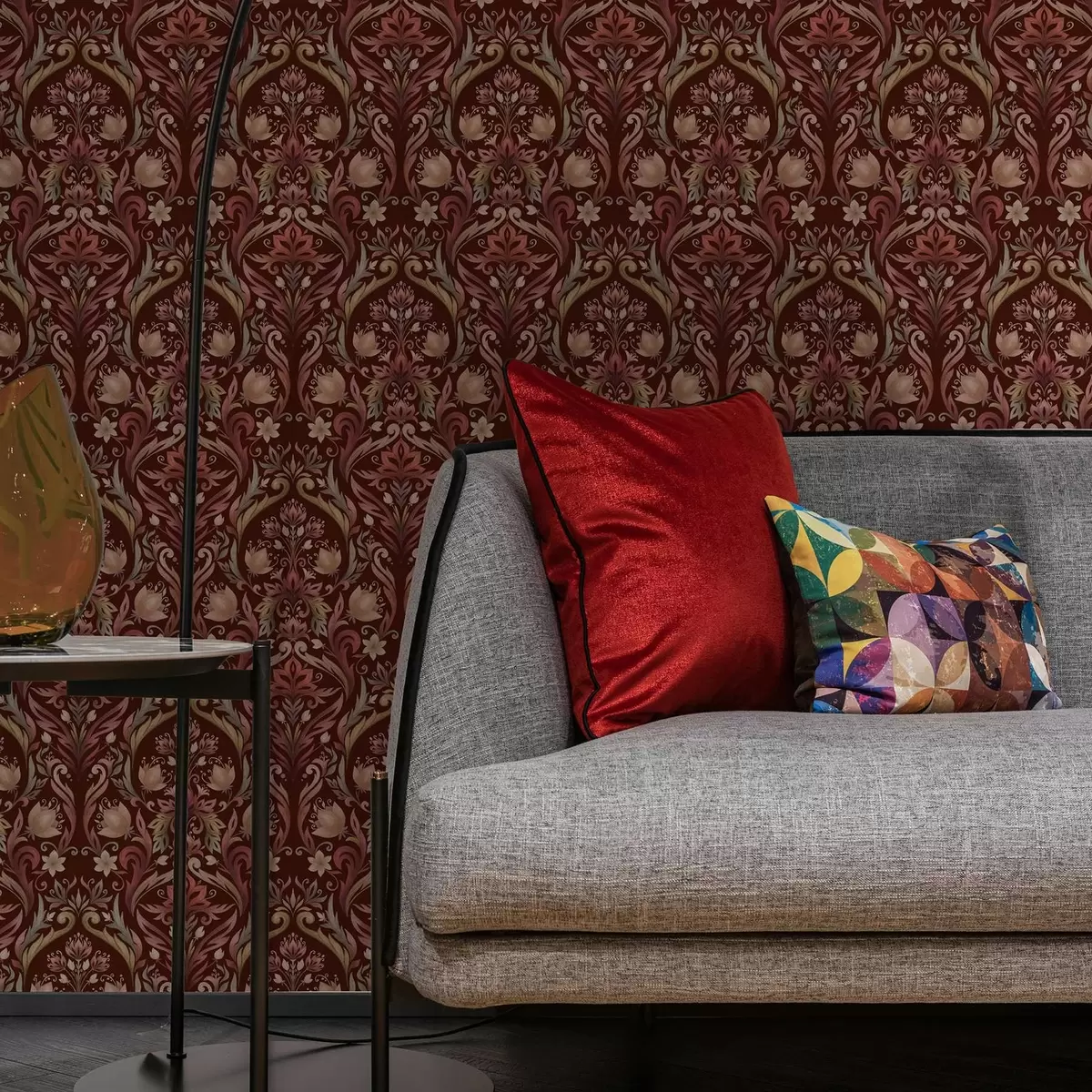 Позадина Украс од тулипана, богата бордо позадина a00827v2