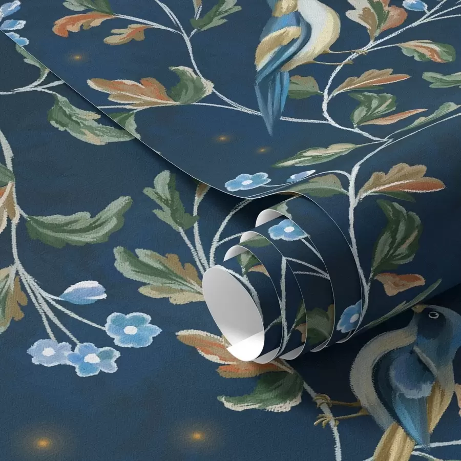 wall murals Сисе на гранама, ноћно плава позадина са варницама a00858