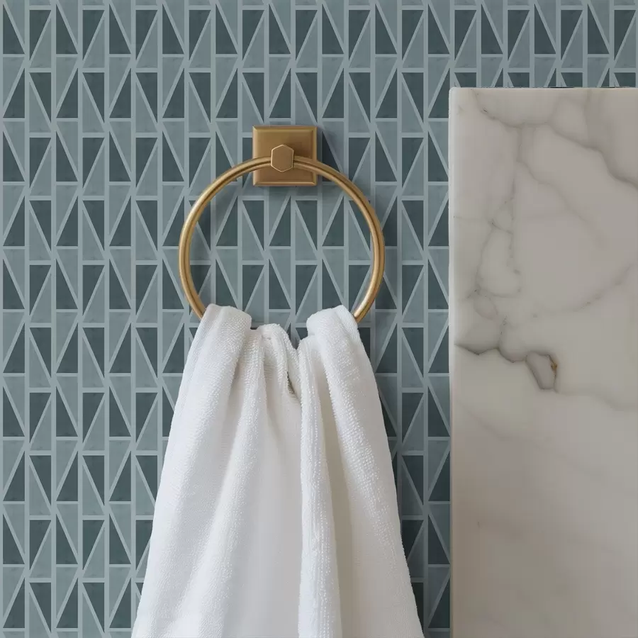 wall murals Решетка од тиркизног стакленог панела са дијагоналним заградама a00902