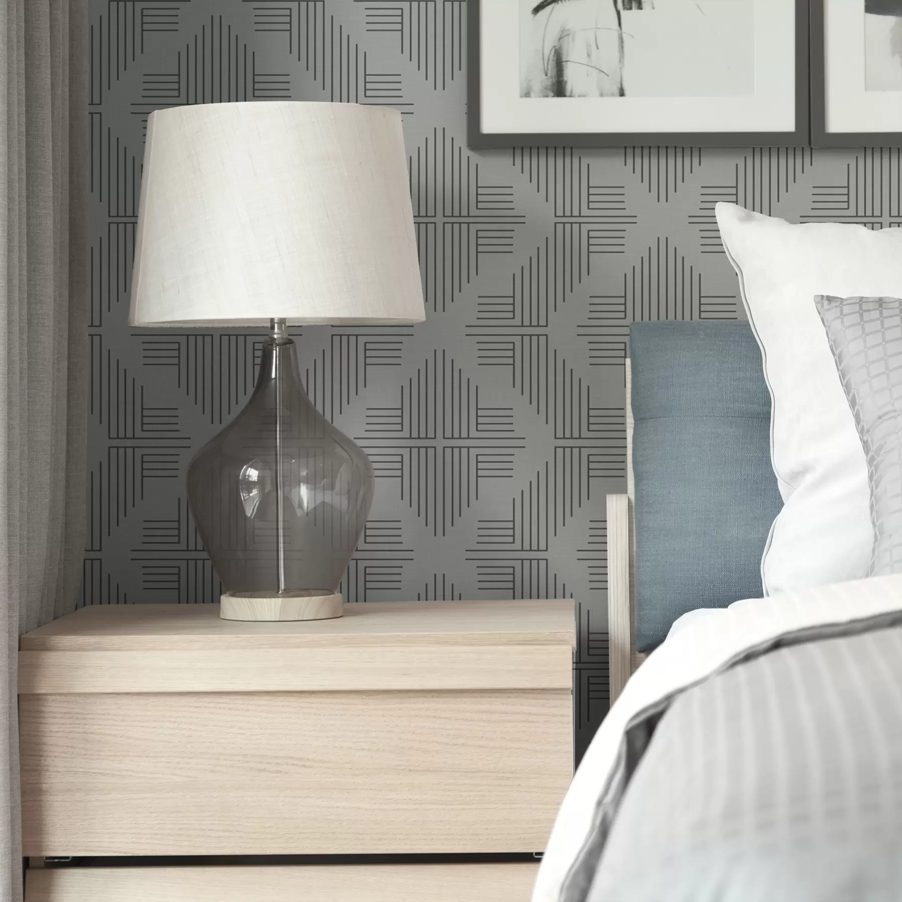 wall murals Линије шкриљца које формирају степенасте квадрате на бледо сивој боји a00909