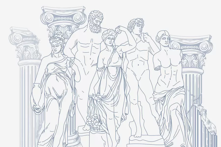 wall murals Древни људи и колоне w04865