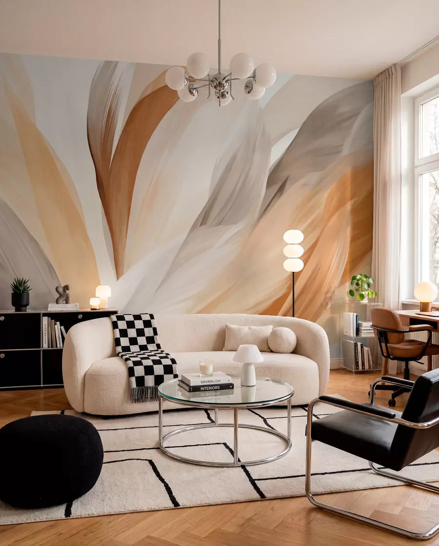 wall murals Perje u slojevima okera w09531