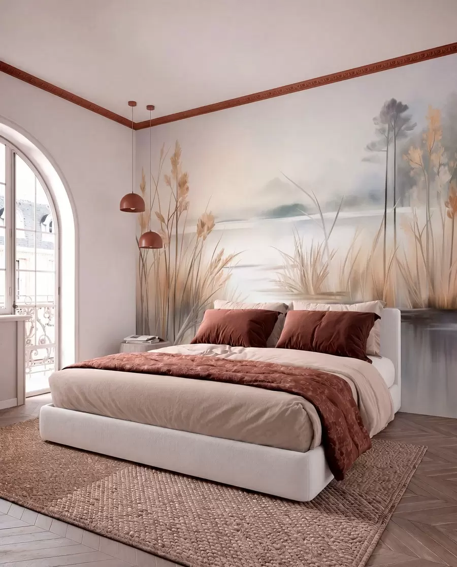 wall murals Jezero iza trske w09534