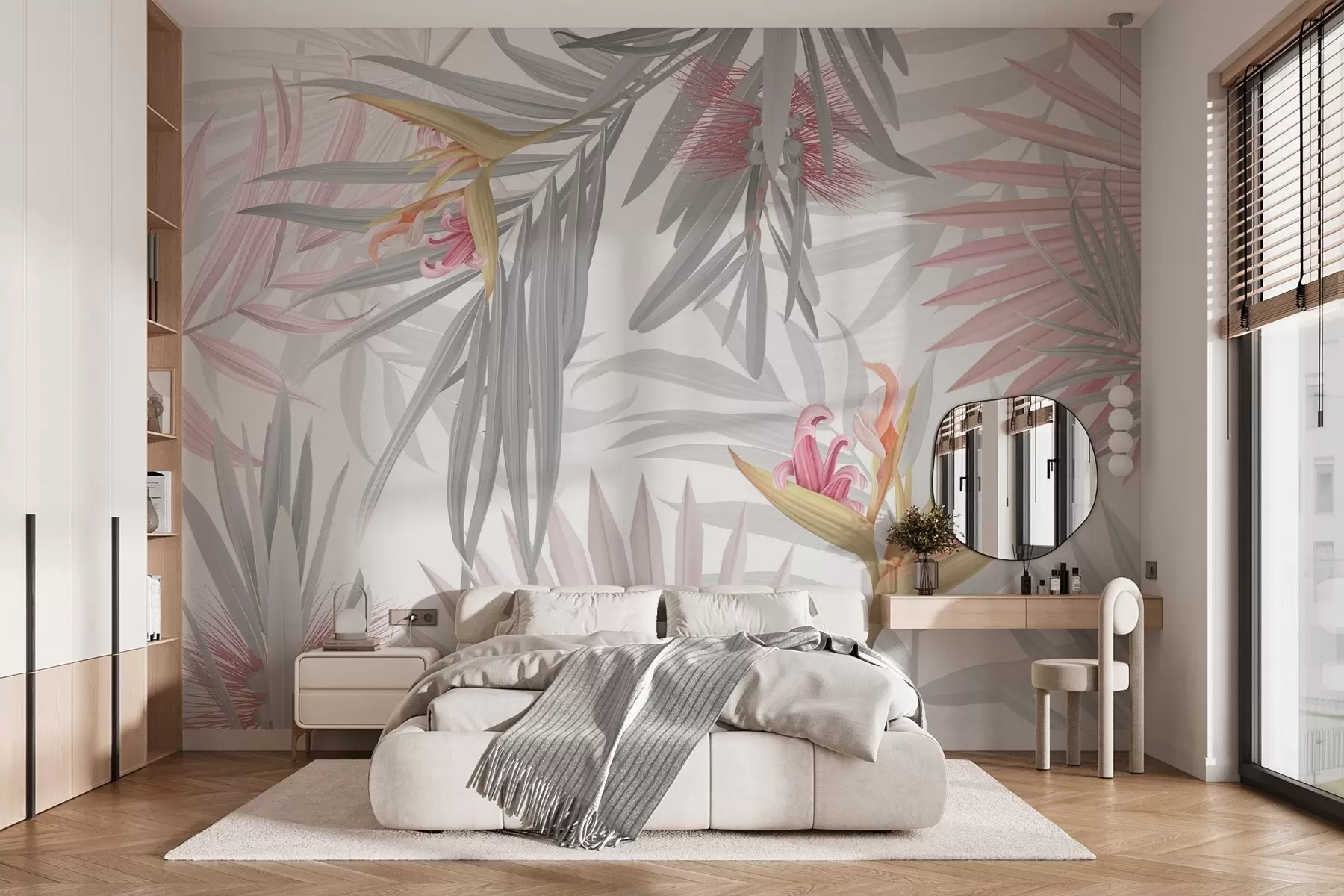 wall murals Стрелиција у палмином лишћу w04896