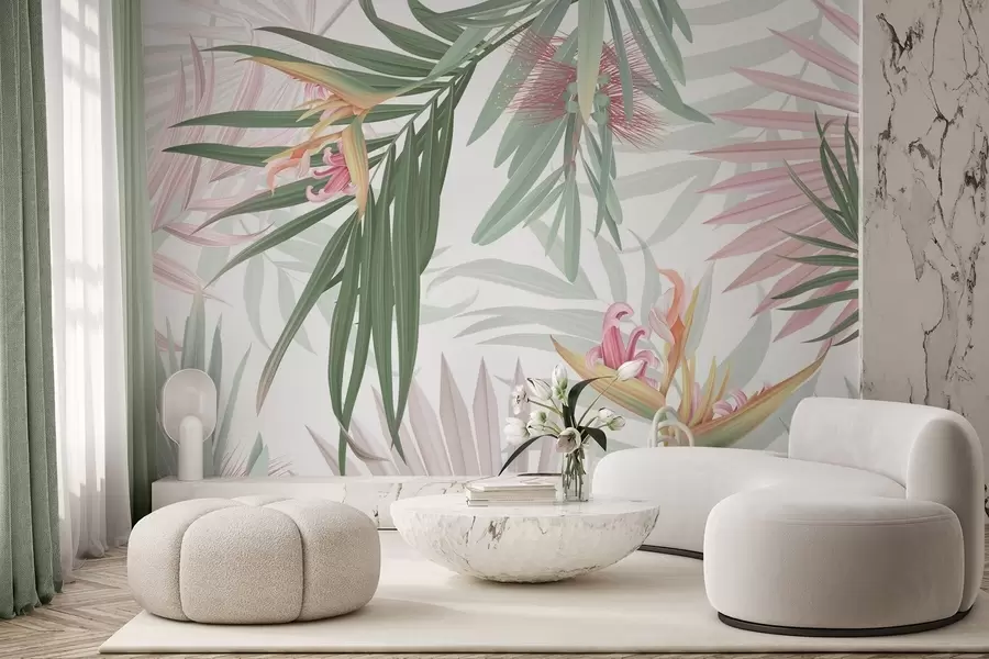 wall murals Стрелиција у палмином лишћу w04896v2