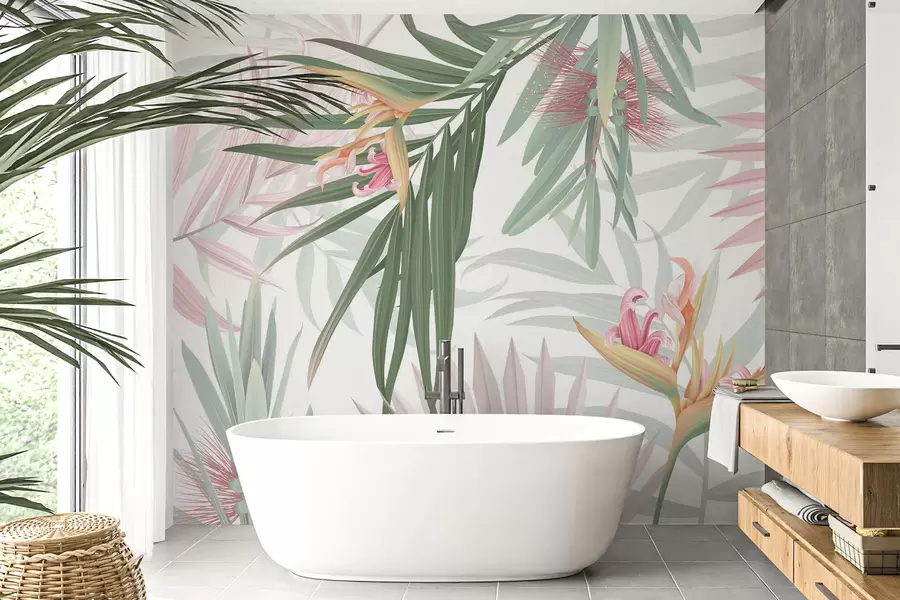 wall murals Стрелиција у палмином лишћу w04896v2