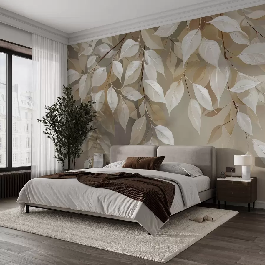 wall murals Гранчица кервиља са листовима w04899