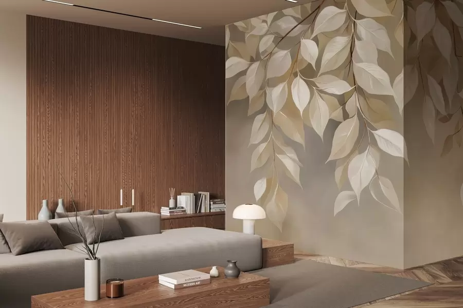 wall murals Гранчица кервиља са листовима w04899